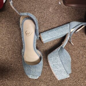 Sam Edelman Denim Blue Platform Sandals